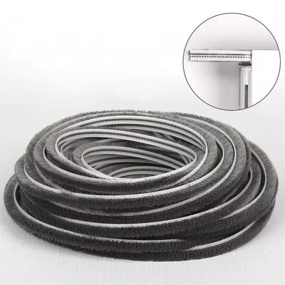 CLJ Aluminium Türen Fenster Wolle Pile Bürste Wetterstreifen mit Flossen Staubschutz Schwarz/Grau/Braun/Weiß/ANDER 100% PP